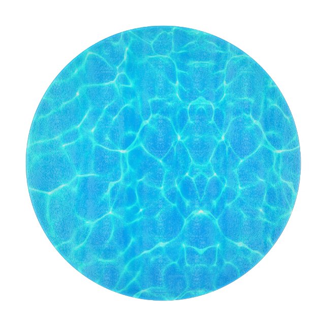 Aqua Water Pattern With Reflection Waves Cutting Board (Front)