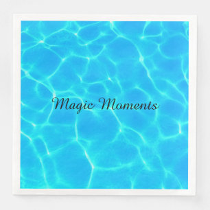 Aqua Water Pattern With Reflection Waves Napkin