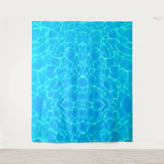 Aqua Water Pattern With Reflection Waves Tapestry (Front)