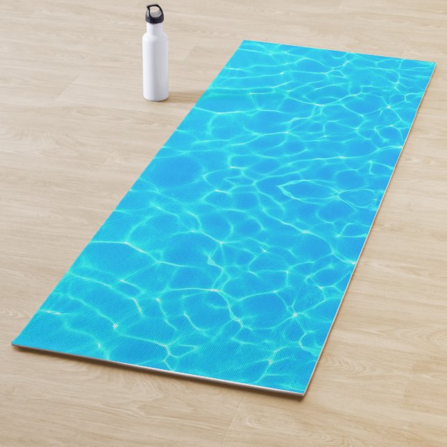 Aqua Water Pattern With Reflection Waves Yoga Mat (In Situ)