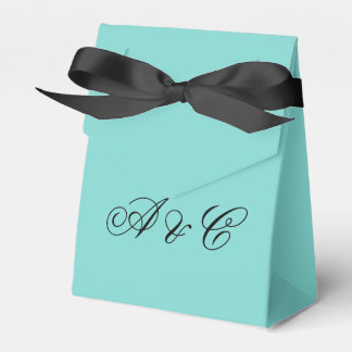 Aqua & White Bows Party Bags Favour Box