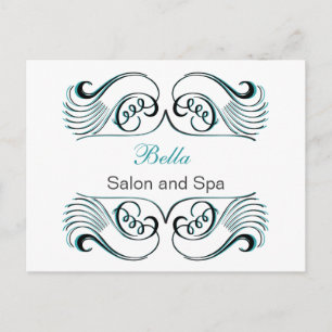 aqua white Chic Business Thank You Cards