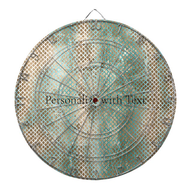 Aqua White Gold Snake Print Dartboard (Front)