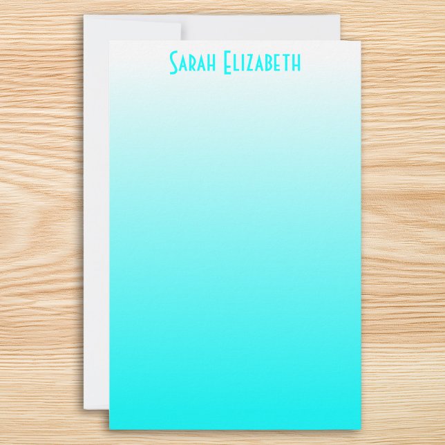 Aqua White Ombre Stationery (Aqua White Ombre Stationery)