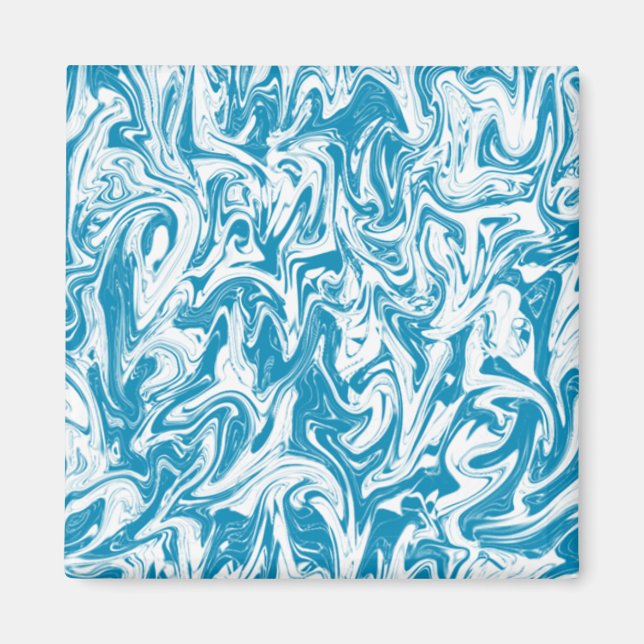 Aqua & White Swirl Magnet (Front)