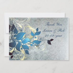 aqua winter wedding Thank You Invitation