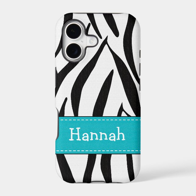 Aqua Zebra Print (Back)