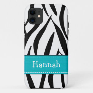 Aqua Zebra Print Case-Mate iPhone Case