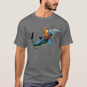 Aquadog the Corgi rides Hammerhead Shark shirt of 