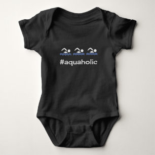 Aquaholic funny swimming sporty baby bodysuit