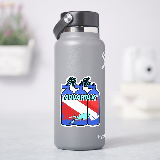 Aquaholic Scuba Diving Sticker (HydroFlask)
