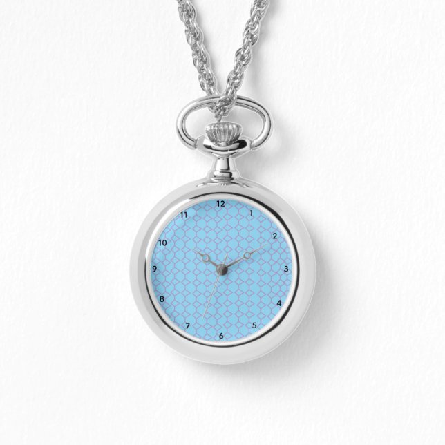 AquaLilac Drift  Alloy Chains Necklace  Watch (Front)