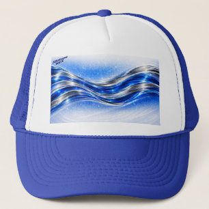 Aqualume Flow  – Blue Silver Wave Energy Mug Truck Trucker Hat