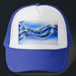 Aqualume Flow  – Blue Silver Wave Energy Mug Trucker Hat<br><div class="desc">Ride the flow with Aqualume,  a sleek fusion of electric blue and metallic silver waves that capture motion,  energy,  and modern style. This abstract design feels fluid,  futuristic,  and effortlessly cool—perfect for anyone who loves clean aesthetics with a bold edge.</div>
