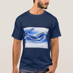 Aqualume Flow Shirt – Blue Silver Wave Energy Desi