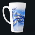 Aqualume Flow Shirt – Blue Silver Wave Energy Desi Latte Mug<br><div class="desc">Ride the flow with Aqualume,  a sleek fusion of electric blue and metallic silver waves that capture motion,  energy,  and modern style. This abstract design feels fluid,  futuristic,  and effortlessly cool—perfect for anyone who loves clean aesthetics with a bold edge.</div>
