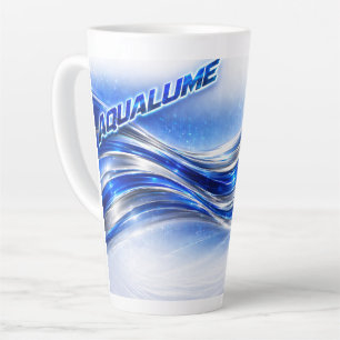Aqualume Flow Shirt – Blue Silver Wave Energy Desi Latte Mug