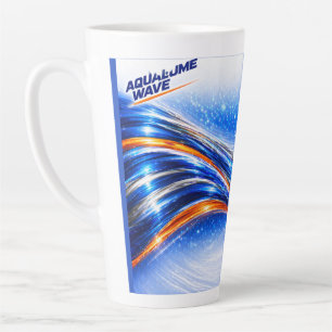 Aqualume Wave Mug – Blue Orange Abstract Flow Desi