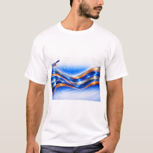 Aqualume Wave Shirt – Blue Orange Abstract Flow De