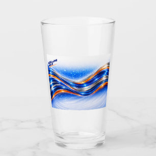 Aqualume Wave Shirt – Blue Orange Abstract Flow De Glass