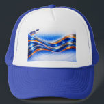 Aqualume Wave Shirt – Blue Orange Abstract Flow De Trucker Hat<br><div class="desc">Make a statement with Aqualume Wave — a bold fusion of electric blue,  metallic silver,  and vibrant orange accents that bring motion and energy to life. This sleek,  flowing design captures the feel of liquid movement and futuristic style,  creating a look that’s both powerful and refined.</div>