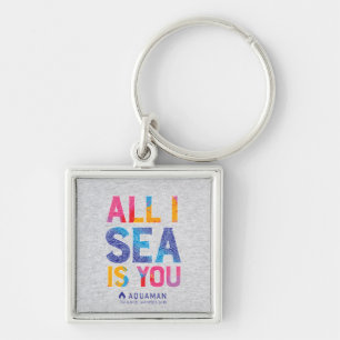 Aquaman "All I Sea Is You" Colourful Paisley Key Ring