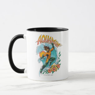 Aquaman and Trident Rising Surf Graphic Mug