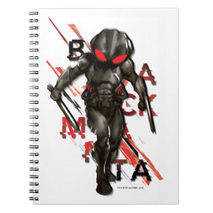 Aquaman Black Manta Scattered Typography Graphic Notebook