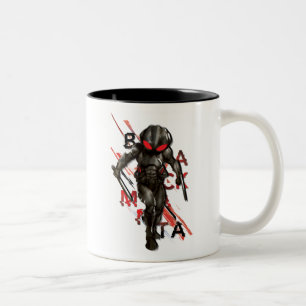 Aquaman Black Manta Scattered Typography Graphic Two-Tone Coffee Mug