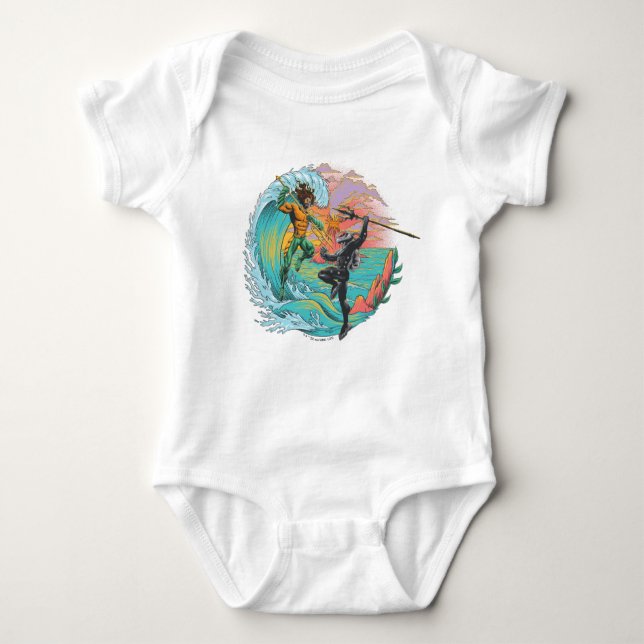Aquaman & Black Manta Tidal Wave Baby Bodysuit (Front)