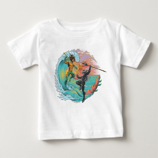 Aquaman & Black Manta Tidal Wave Baby T-Shirt (Front)