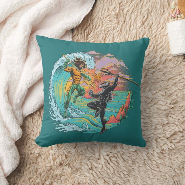 Aquaman & Black Manta Tidal Wave Cushion (Blanket)