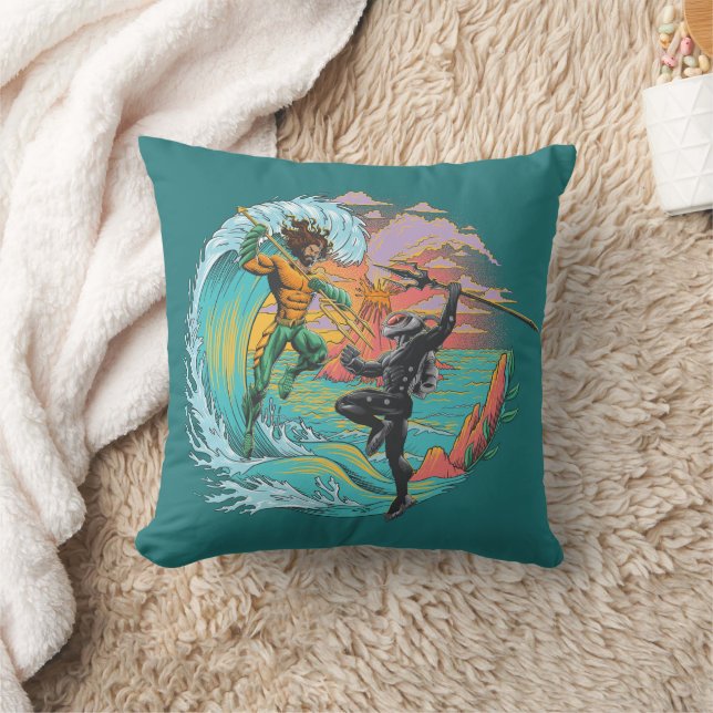 Aquaman & Black Manta Tidal Wave Cushion (Blanket)