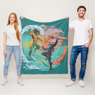 Aquaman & Black Manta Tidal Wave Fleece Blanket
