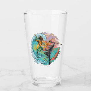 Aquaman & Black Manta Tidal Wave Glass