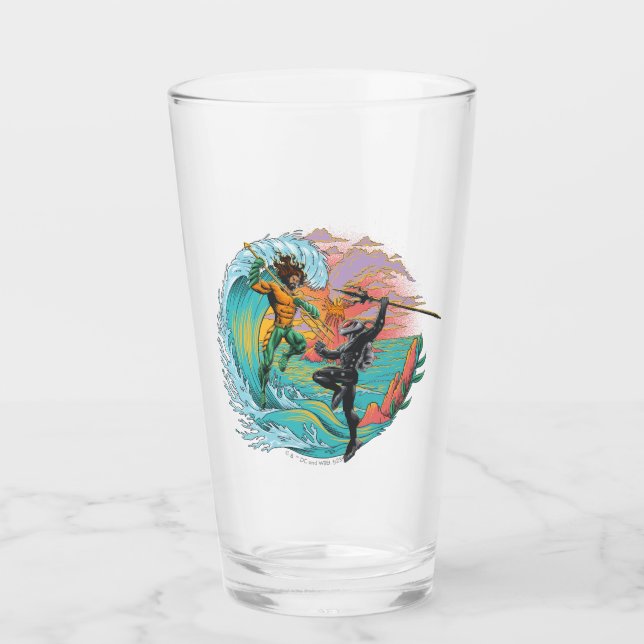 Aquaman & Black Manta Tidal Wave Glass (Front)