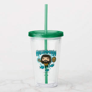 Aquaman Chibi Aquaman Undersea Graphic Acrylic Tumbler