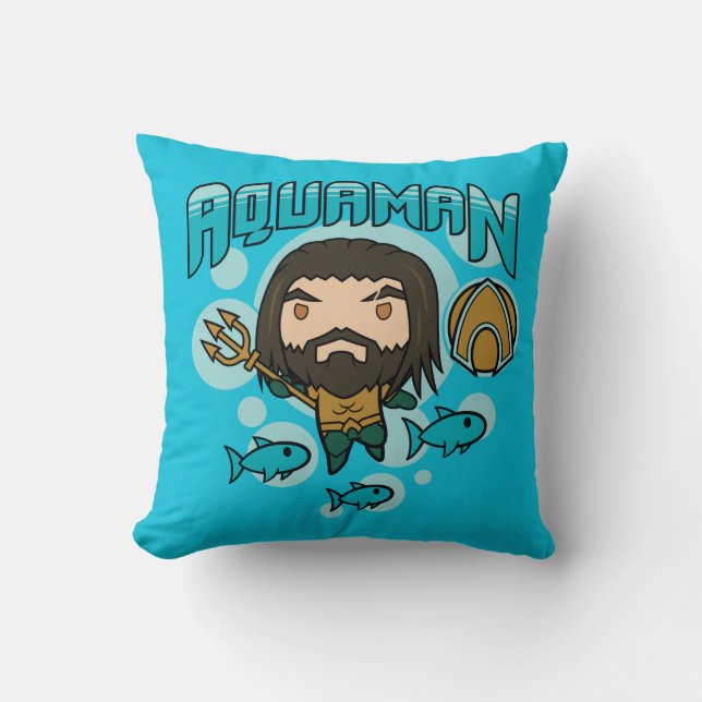 Aquaman | Chibi Aquaman Undersea Graphic Cushion (Front)