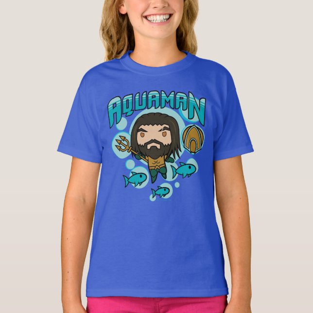 Aquaman | Chibi Aquaman Undersea Graphic T-Shirt (Front)