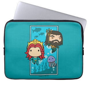 Aquaman   Chibi Mera & Aquaman Undersea Graphic Laptop Sleeve