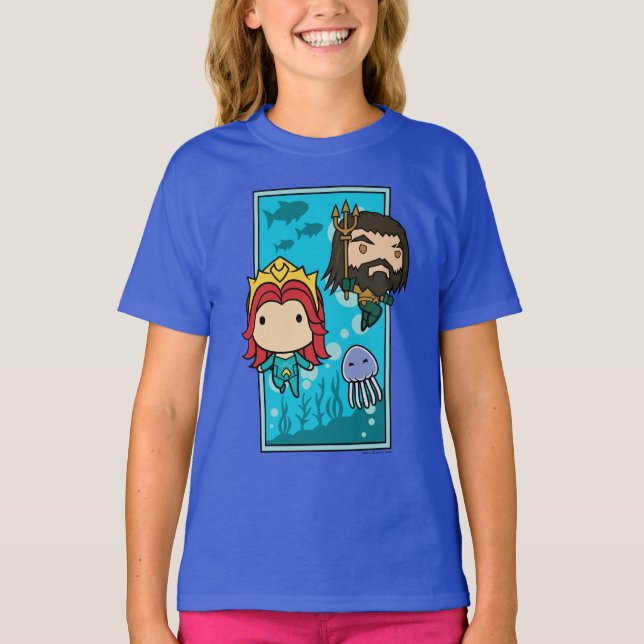 Aquaman | Chibi Mera & Aquaman Undersea Graphic T-Shirt (Front)