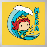 Aquaman | Chibi Mera Riding Wave Graphic