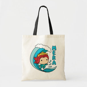 Aquaman Chibi Mera Riding Wave Graphic Tote Bag