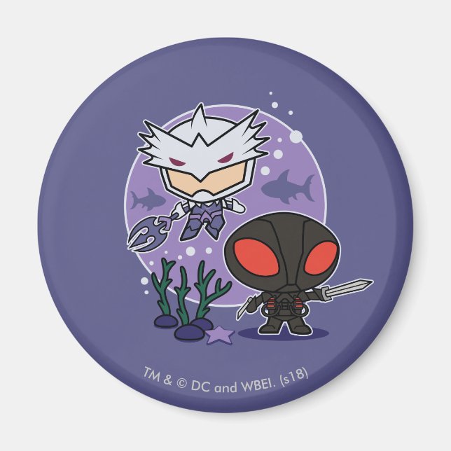 Aquaman | Chibi Orm & Black Manta Undersea Graphic Magnet (Front)
