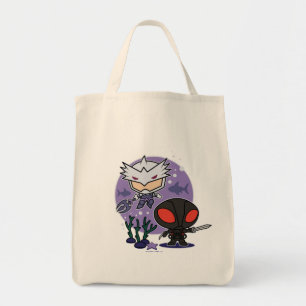 Aquaman   Chibi Orm & Black Manta Undersea Graphic Tote Bag