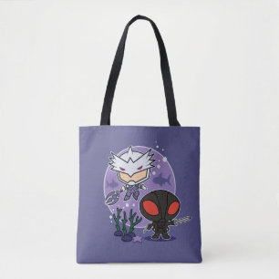 Aquaman   Chibi Orm & Black Manta Undersea Graphic Tote Bag