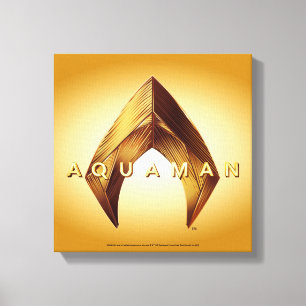 Aquaman   Golden Aquaman Logo Canvas Print