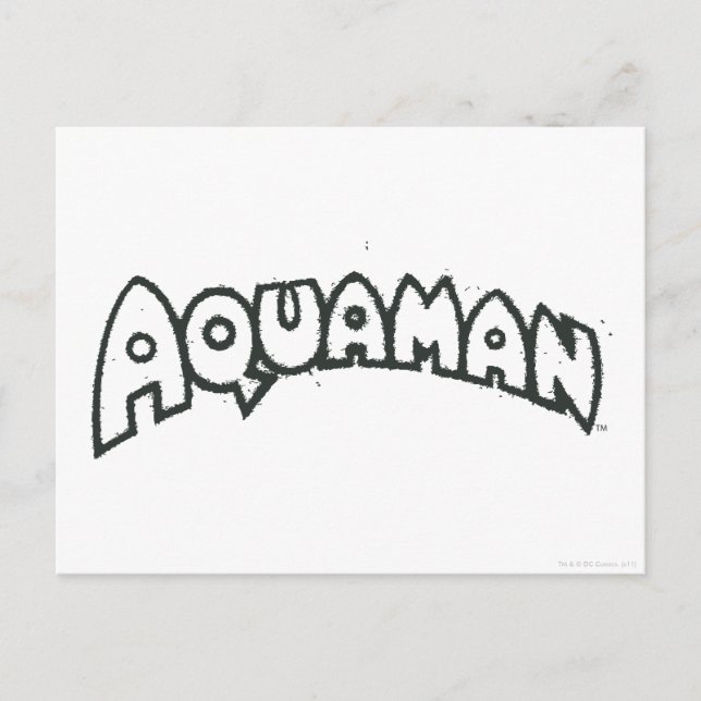 Aquaman Grunge Black Logo 2 Postcard (Front)