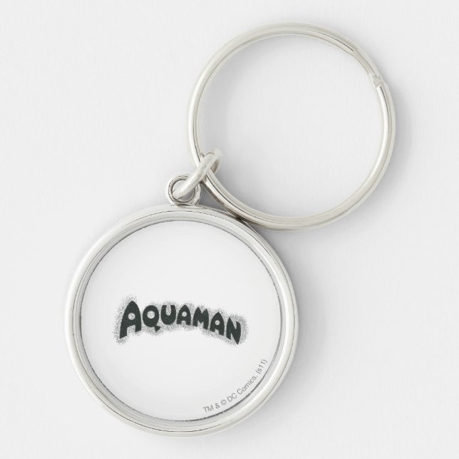 Aquaman Grunge Black Logo Key Ring (Front)