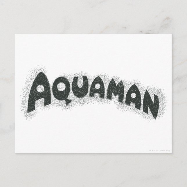 Aquaman Grunge Black Logo Postcard (Front)